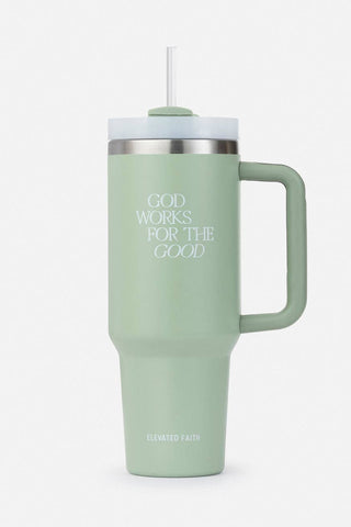 God Works for the Good 40 oz Tumbler by Elevated Faith