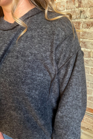 Black Brushed Melange Oversized Sweater (+Curvy)