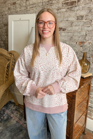 Blush Instinct Leopard Pullover