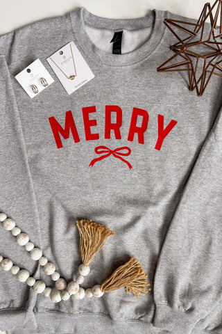 Merry with a Bow Crewneck