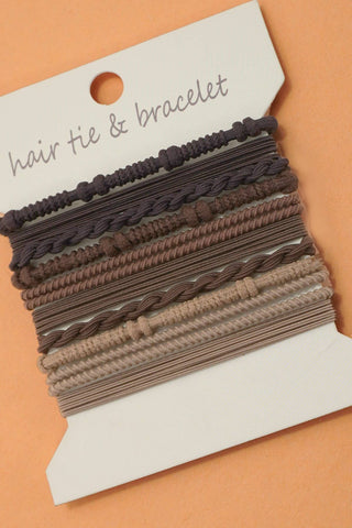 Brown Dual Function Bracelet and Hair Ties