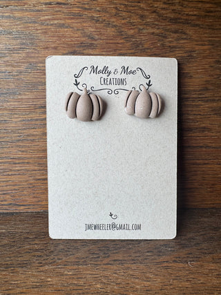 Clay Pumpkin Earring Studs