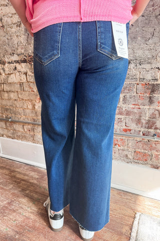 Risen Tummy Control Crop Adjustable Waist Band Jeans