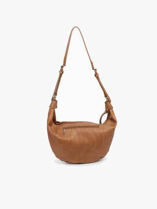 Leigh Distressed Caramel Hobo Bag