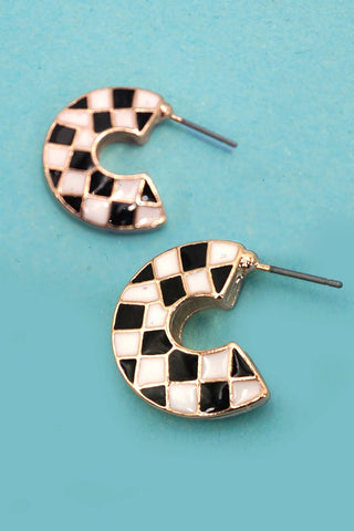 Double Sided Check Earrings