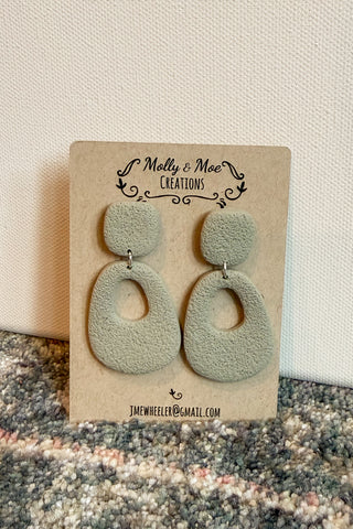 Stone Cement Stamped Clay Earrings