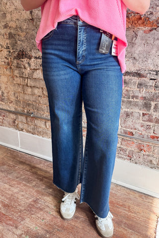 Risen Tummy Control Crop Adjustable Waist Band Jeans