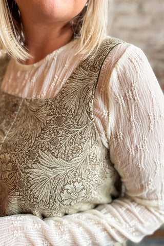 Willow Green Floral Tank Dress