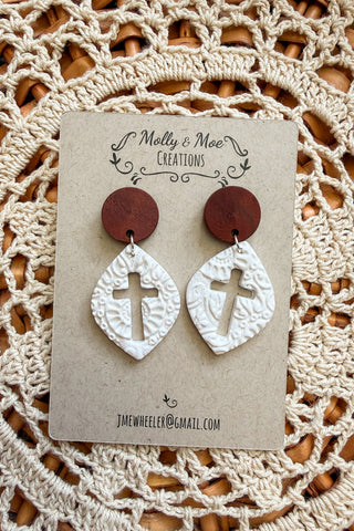 Cross Stamp Out Earrings
