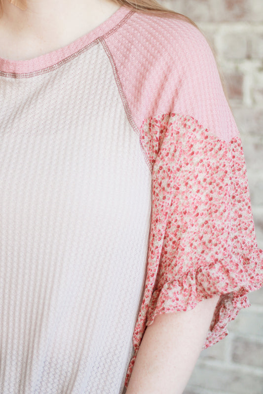 Bloom Knot Waffle Knit Top