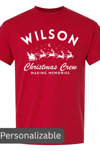 Family Christmas Crew Personalizable Tee