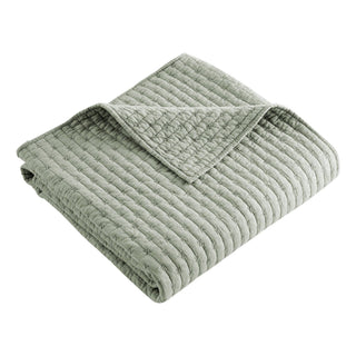 Cross Stitch Quilted Throw: Sage