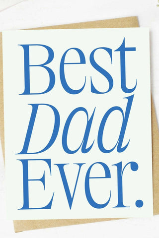 Card with 'Best Dad Ever' text on a white background