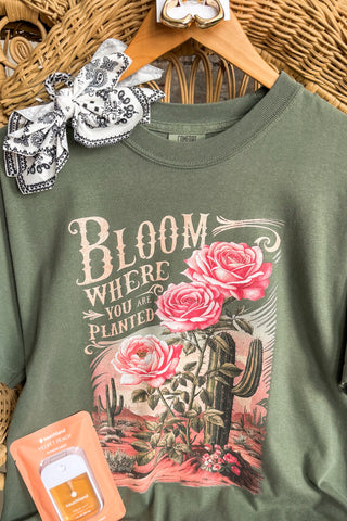 Bloom Where You Are Planted Western Tee