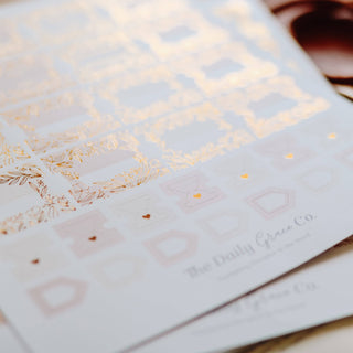 Dusty Pink Gold Foil Bible Tabs