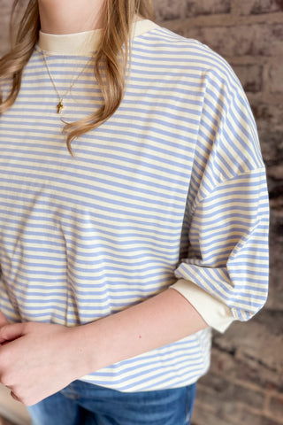 Lavender Loose Fit Striped Top