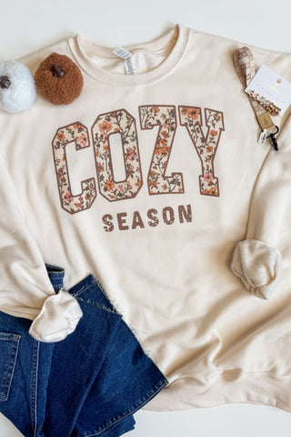Cozy Season Floral Crewneck