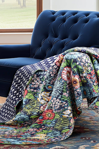 Night Garden Quilted Throw: Multi