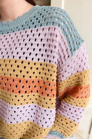 Vintage Sunset Wavy Sweater Top