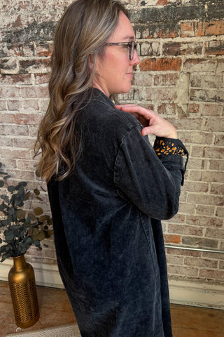 Ash Stone Washed Corduroy Button Down Dress