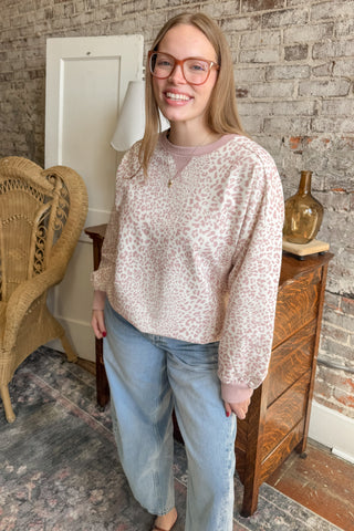 Blush Instinct Leopard Pullover