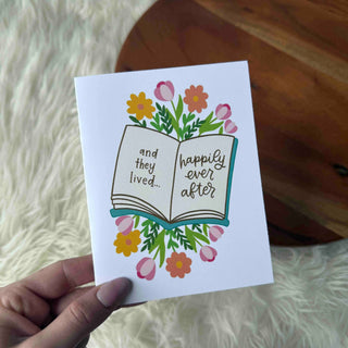"And they lived happily ever after" Storybook Wedding Card