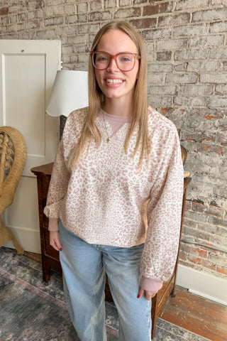 Blush Instinct Leopard Pullover
