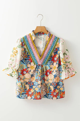 Color Pop Boho Floral Blouse