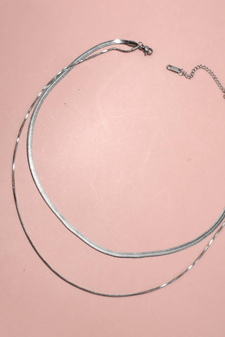 Audrey Silver Multi Layer Necklace