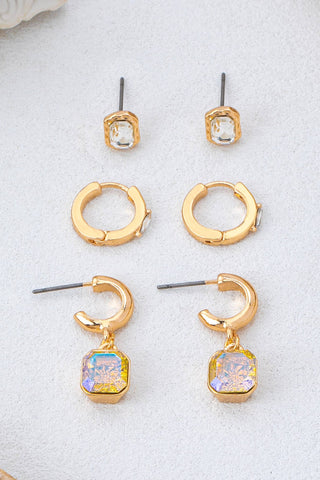 The Emery Crystal Earring Trio
