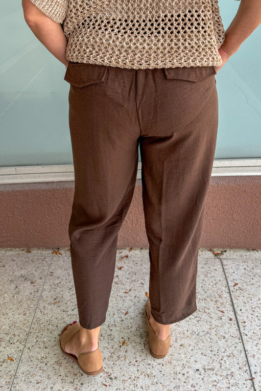 Essential Brown Drawstring Pants