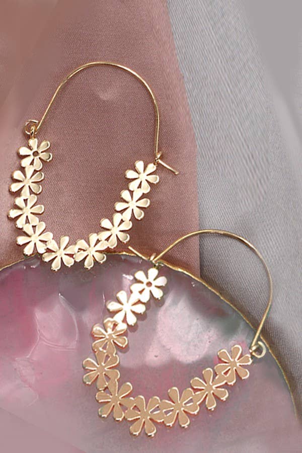 Simple Gold Floral Earrings
