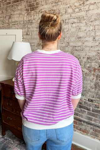 Brighter Days Stripe Oversized Pullover Top (+ Curvy)