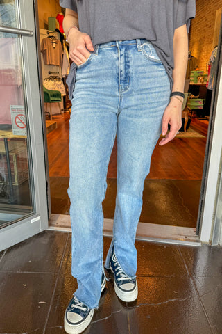 Brooke Inseam Slit Straight Jeans