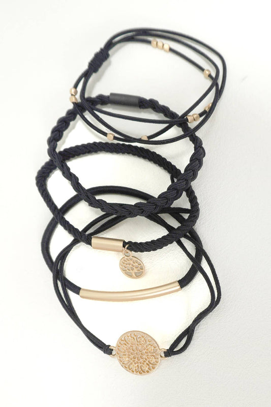 Black Dual Function Bracelet and Hair Ties