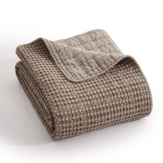 Mills Waffle Quilted Throw: Cocoa