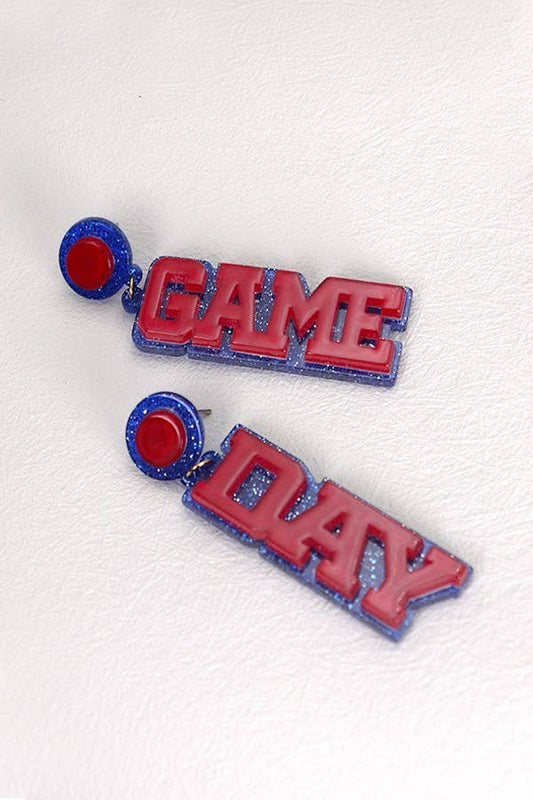 Red and Royal Game Day Earrings