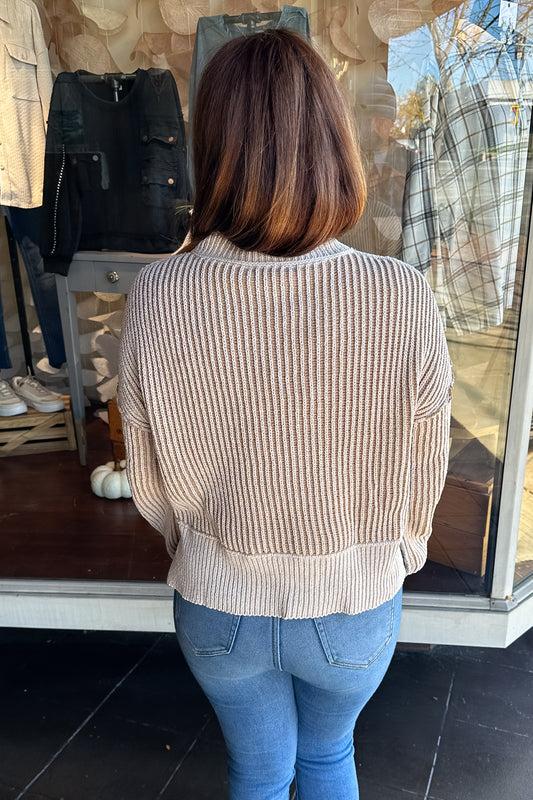 Molly Two Tone Cream Sweater