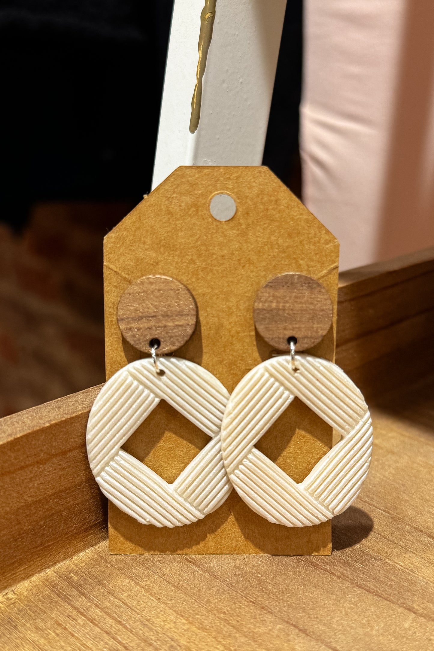 Cross Hatch Drop Earrings