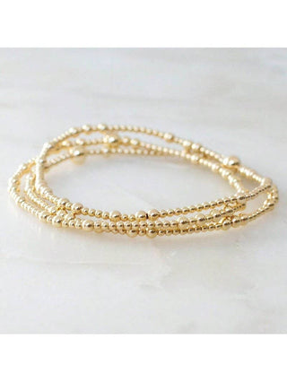 Gold Triple-Layer Beaded Bracelet Set