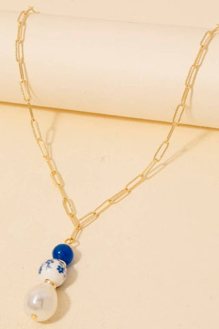 Pearl and Floral Statement Necklace