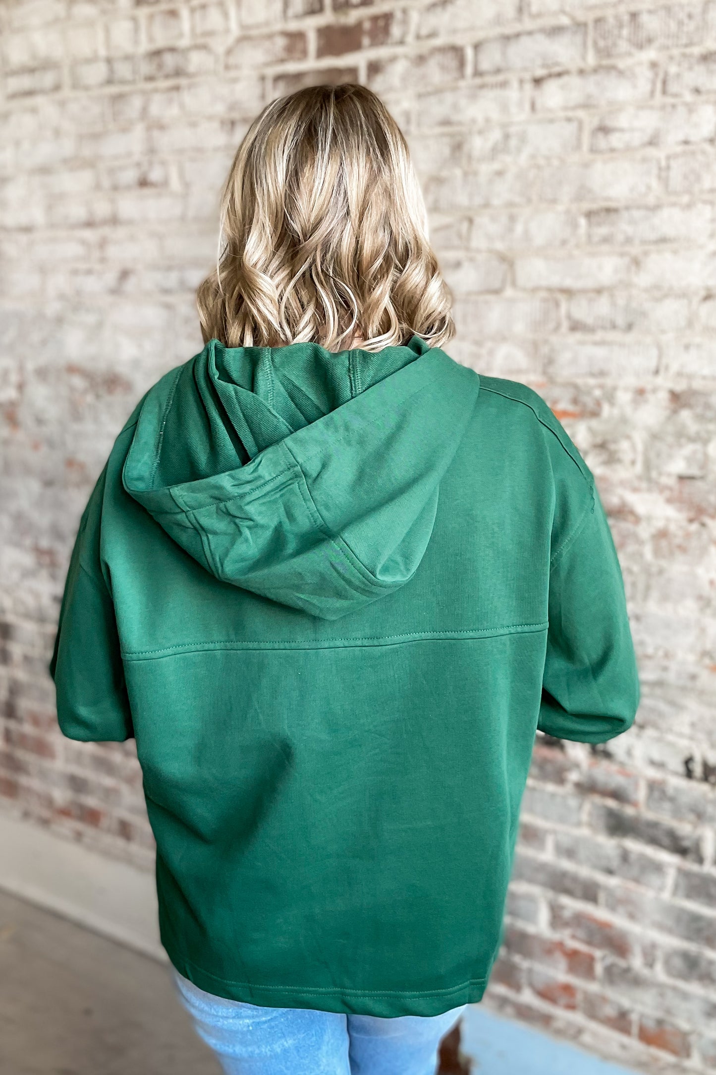 Hunter Green Snap Button Hoodie