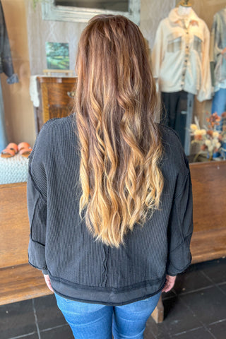 Black Pocket Thermal Top