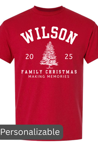 Family Christmas Varsity Personalizable Tee