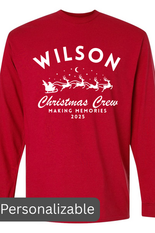 Family Christmas Crew Personalizable Tee
