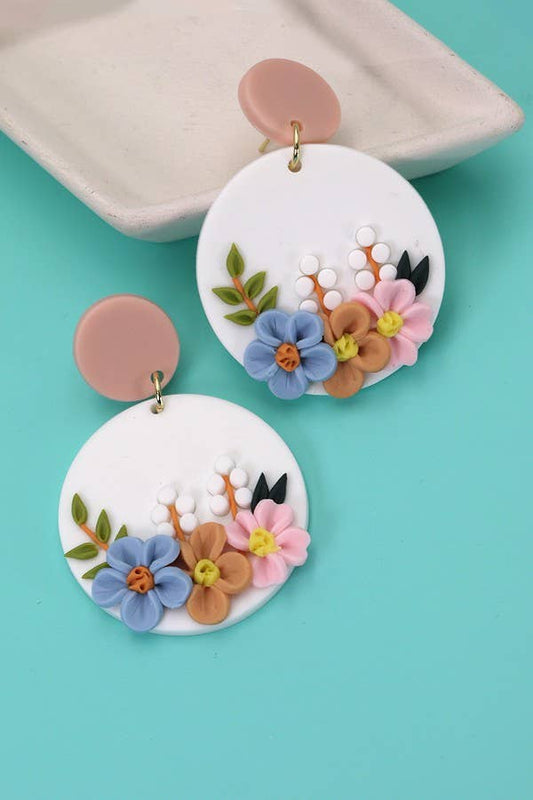 Floral Mix Polymer Clay Earrings
