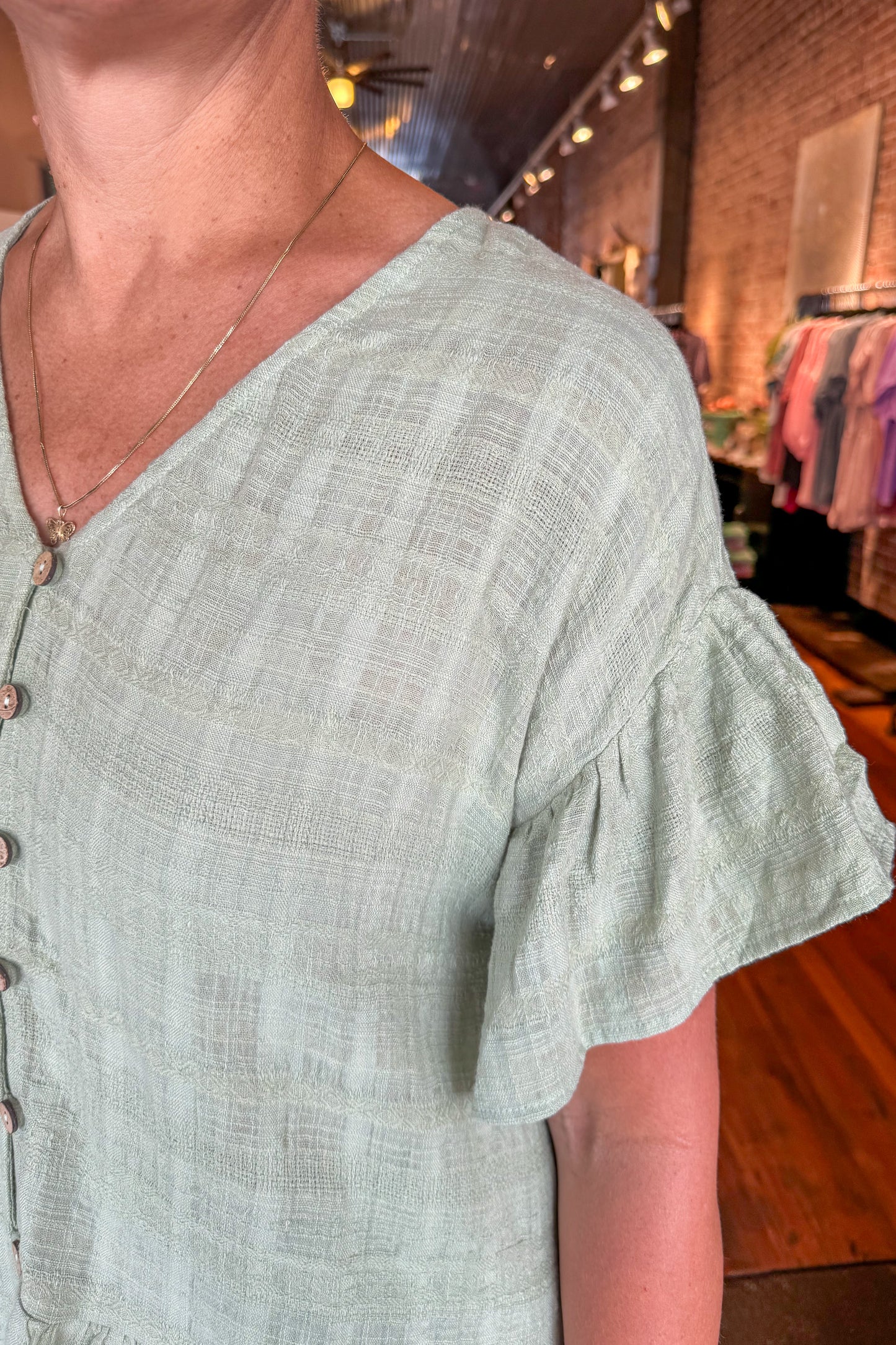 Simply Sage Textured Tunic Top