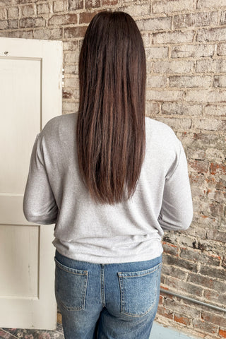 Heather Gray Melange Long Sleeve Tee (+Curvy)