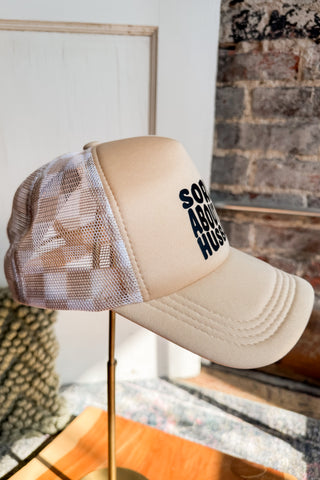 Sorry About My Husband Tan Trucker Hat