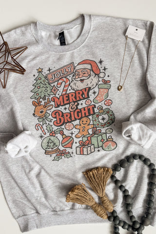 Vintage Holly Jolly Christmas Print Crewneck